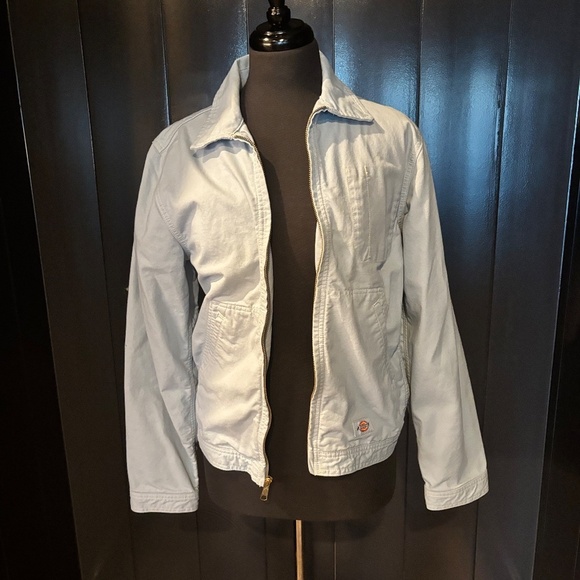 Dickies Women’s Eisenhower Jacket Light Blue Workwear Zip Front X small - Picture 2 of 10